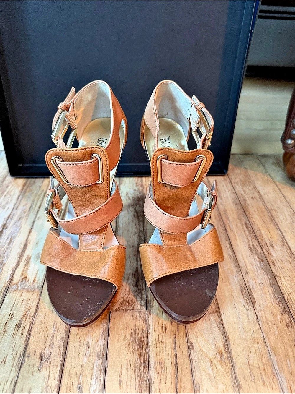 Michael Kors Strappy Heeled Sandals in Brown